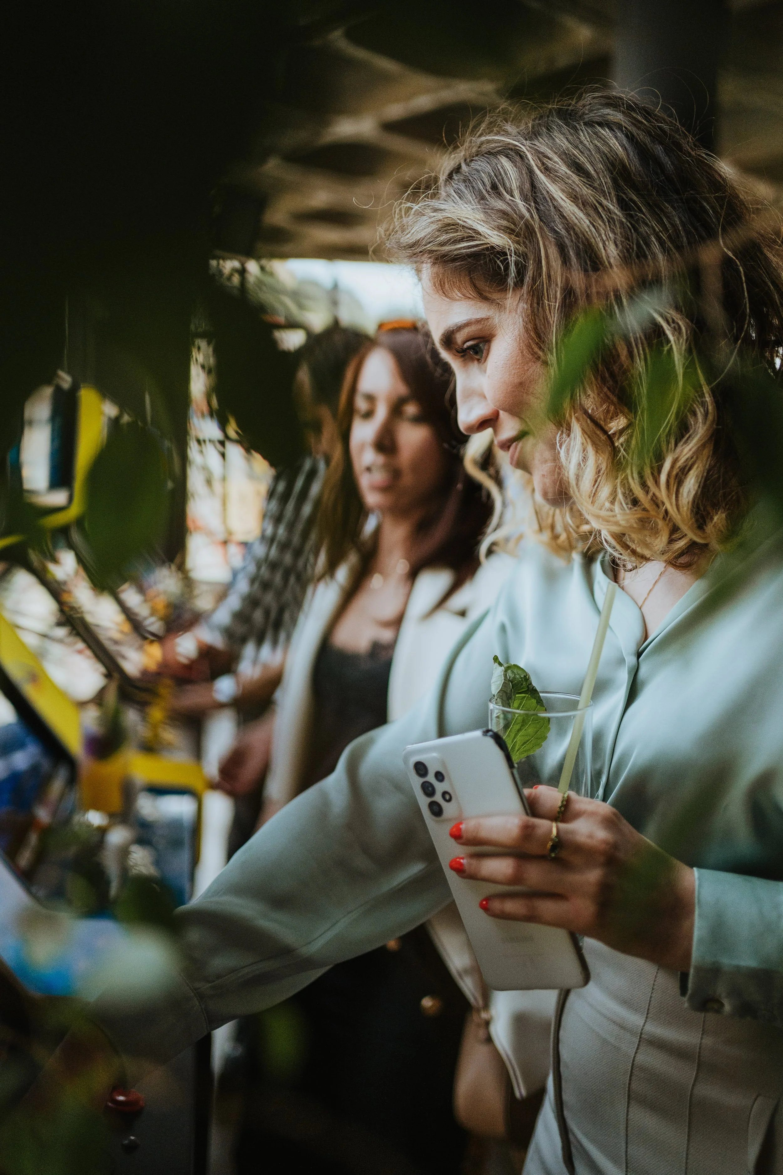 People playing arcade at an event