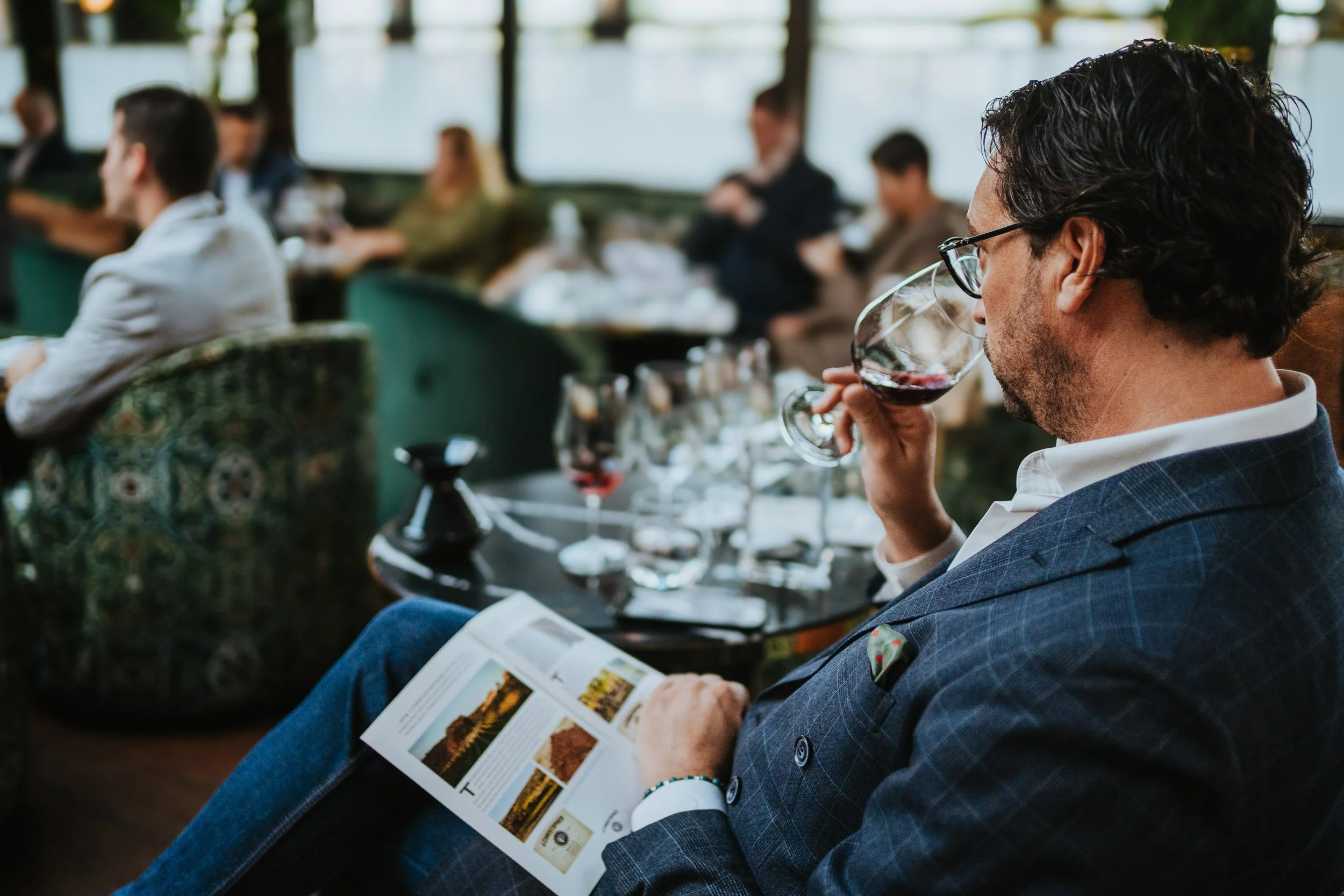 Wine advisor tasting the wine