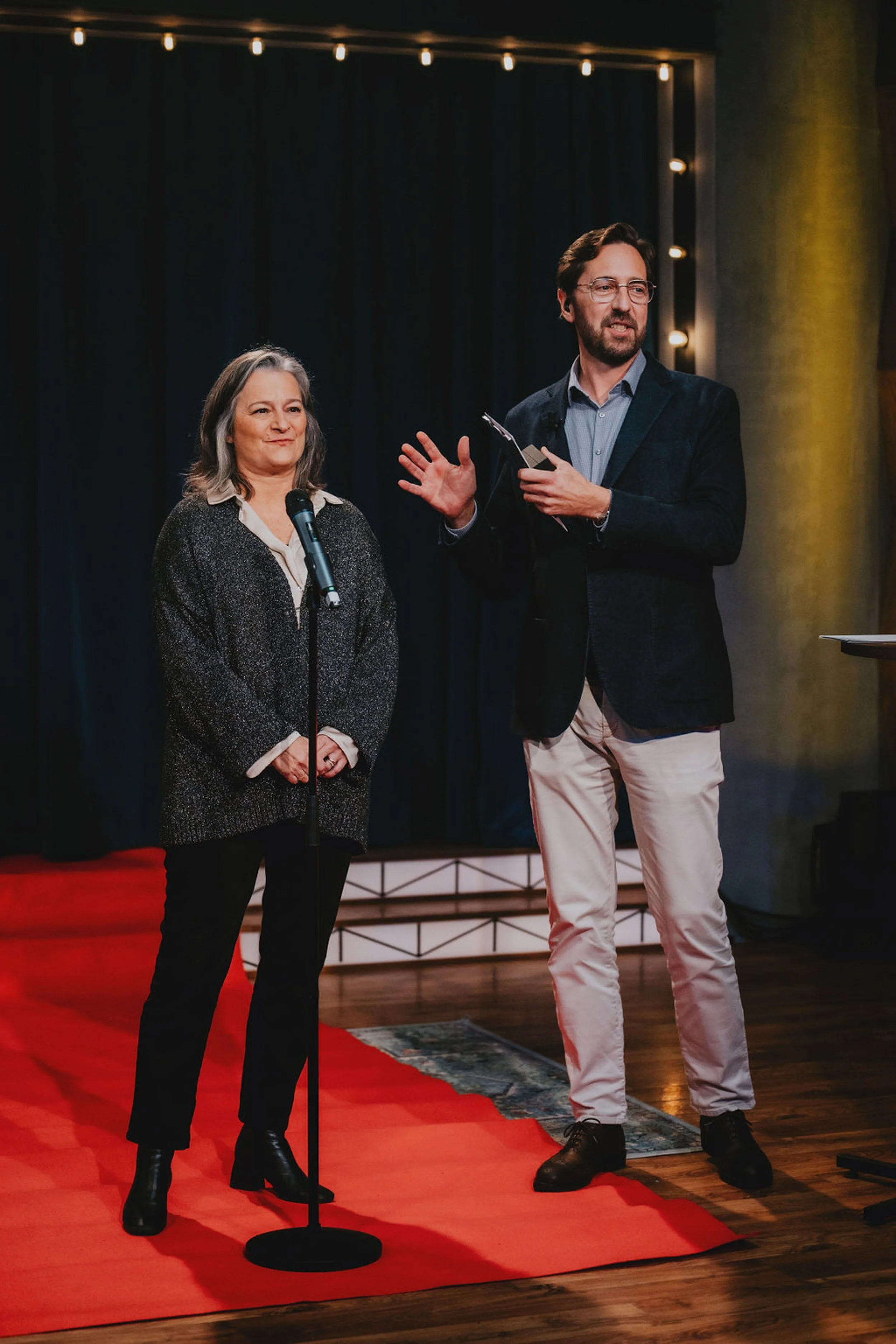 Christmas party at a tv simulation program