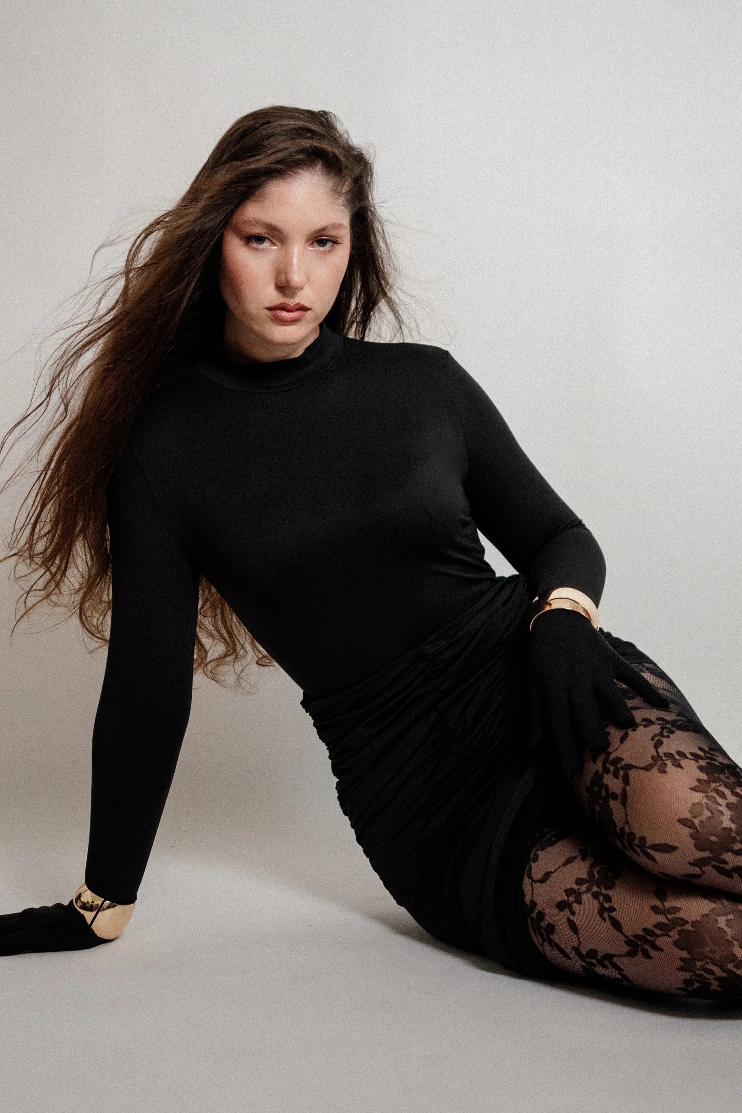 Fashion model in a test shoot