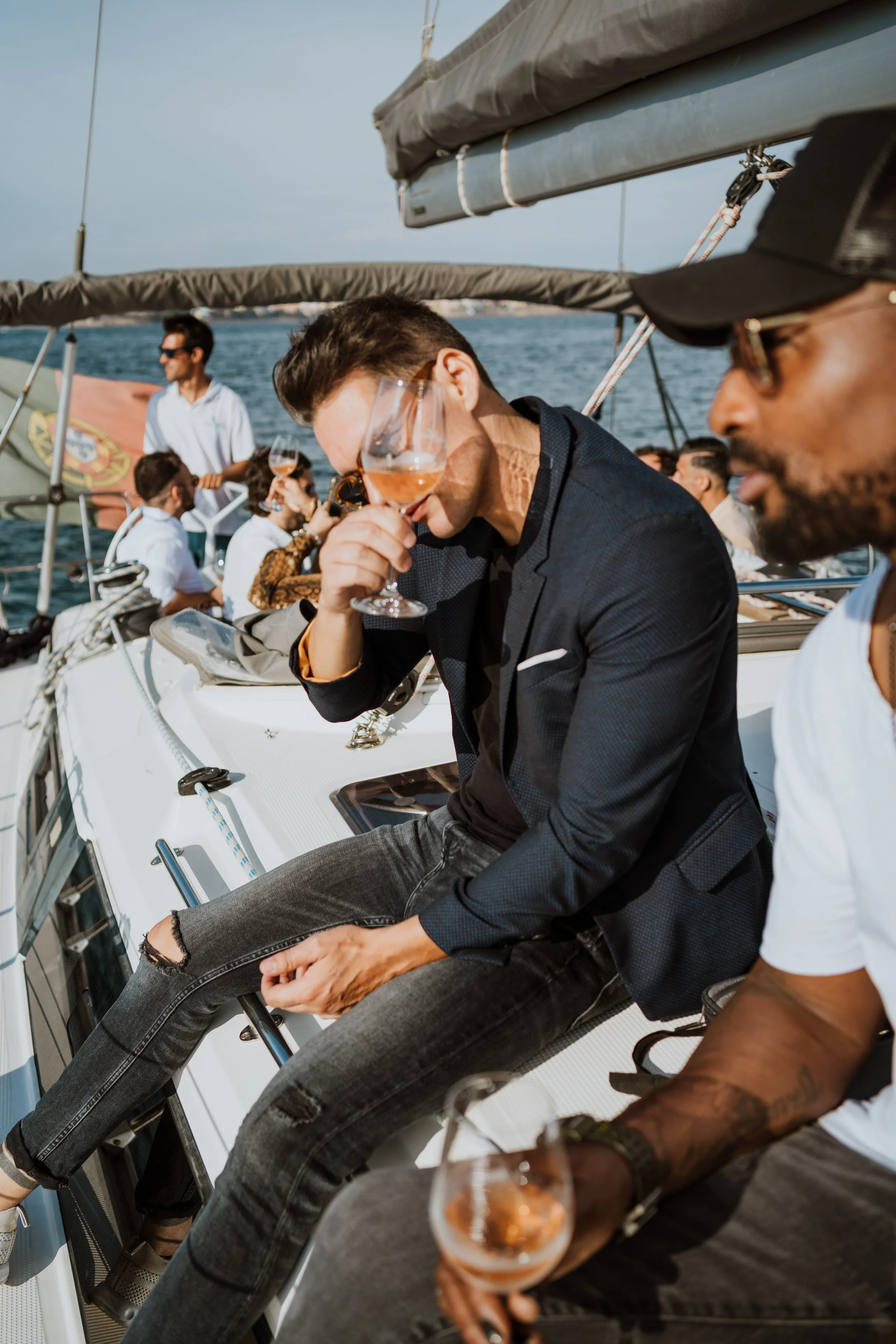 Nuno Janeiro posing with wine brand