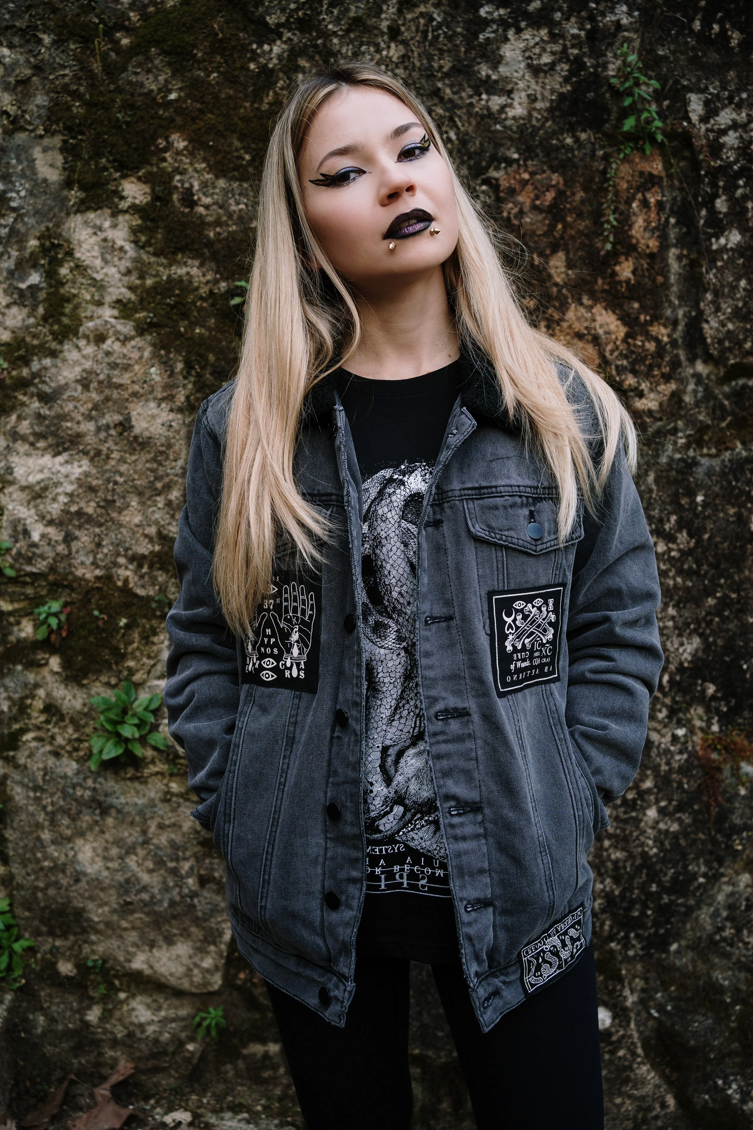 Alternative clothing brand photoshoot with model