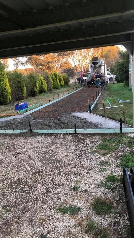 Driveway with extension boxed up