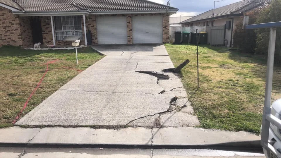 Old cracked driveway concrete Eglinton 
