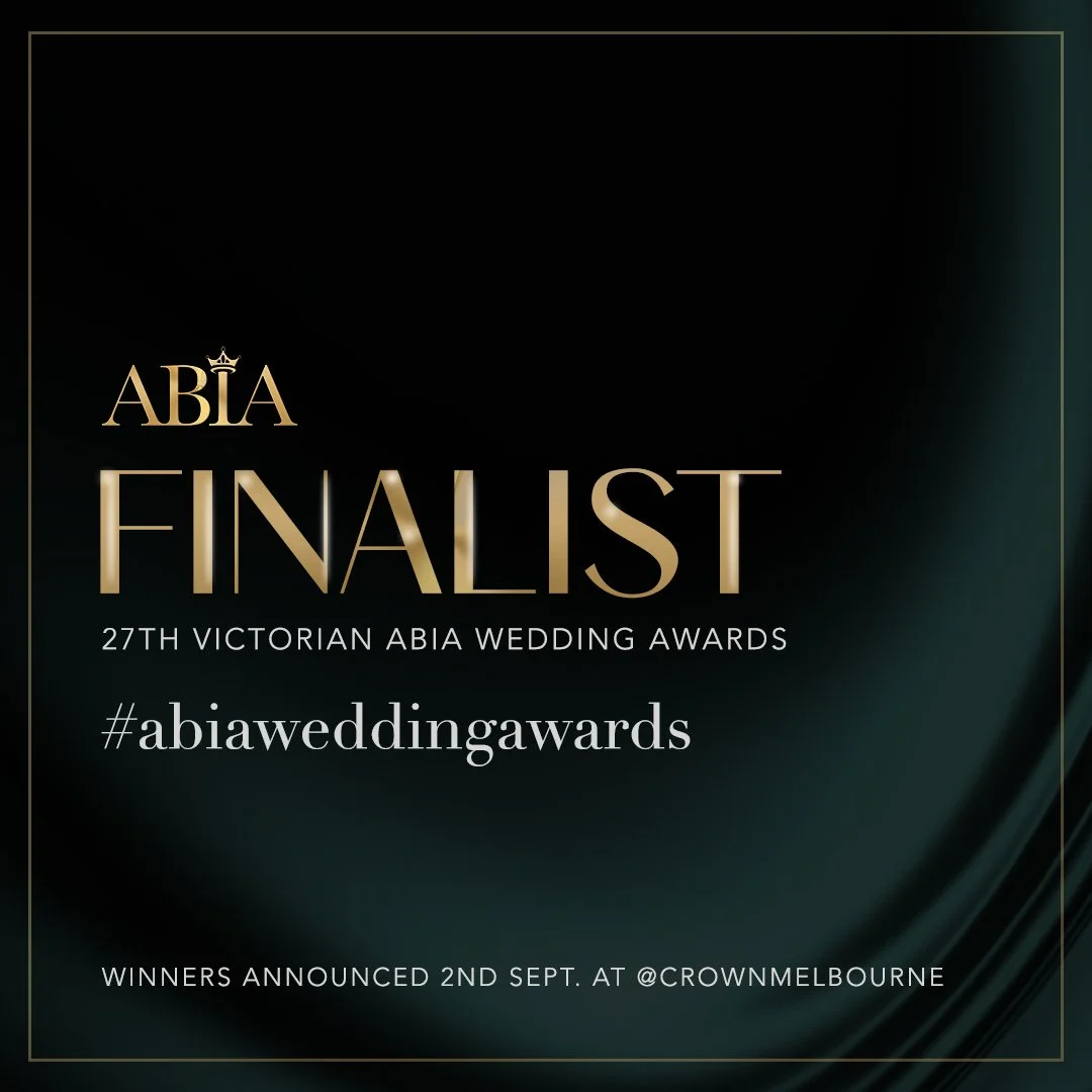 Honoured to Be Named a Finalist in the 2025 Victorian ABIA Wedding Awards