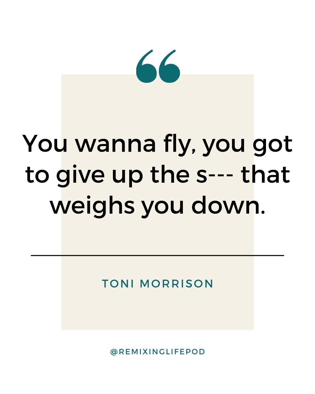 🪶 Release what weighs you down.

Let go of what no longer serves you. Release the doubt, the guilt, and expectations that aren&rsquo;t yours to carry. Your growth, healing, and freedom all start with letting go. 🌿

At Remixing Life Podcast, we hold