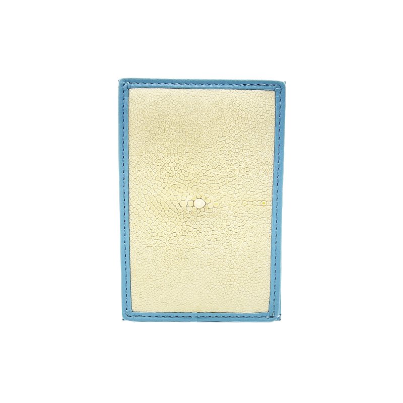 Slim Card Case, Color: White × Baby blue, Monaco