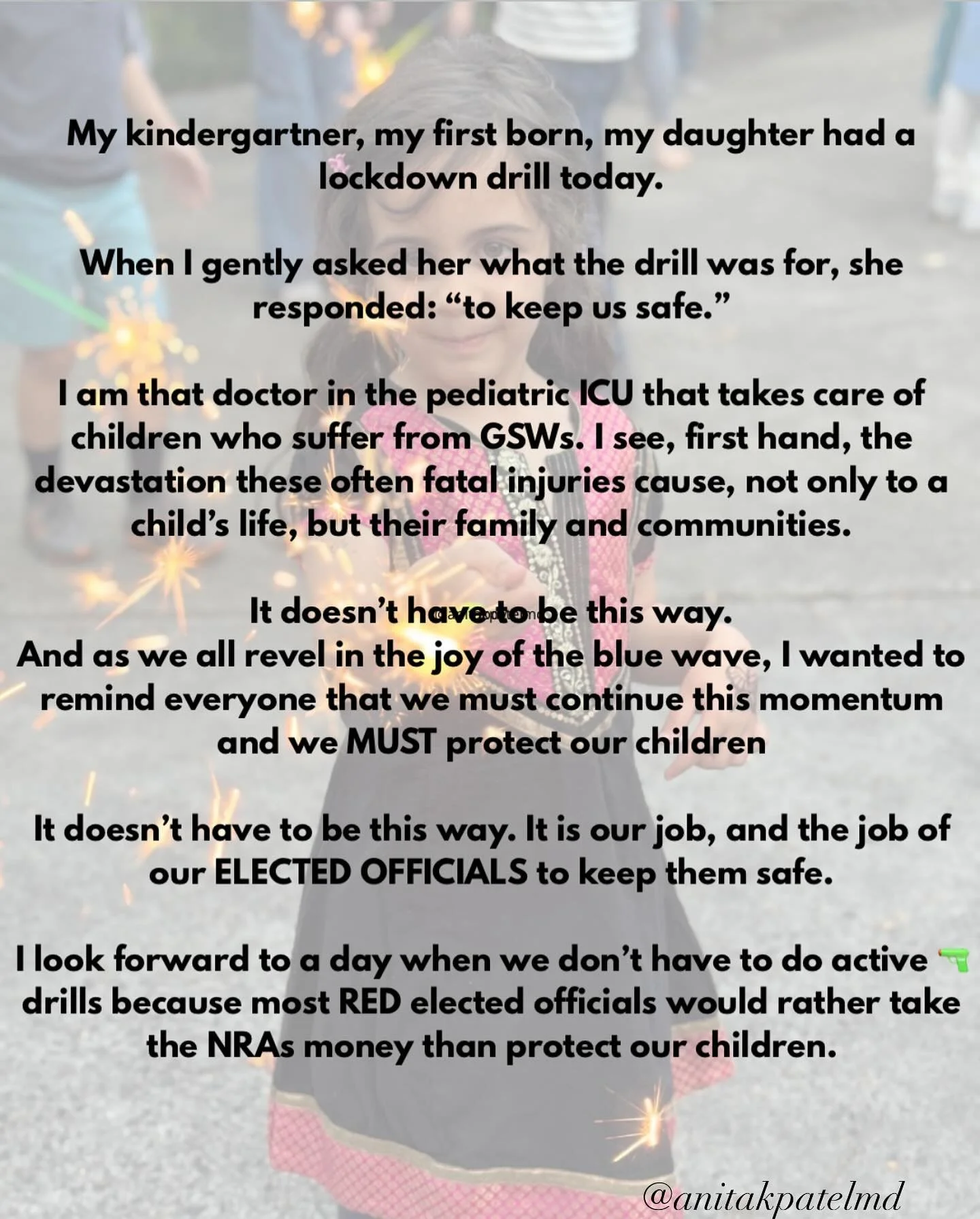 It&rsquo;s the F-ing 🔫.

Let&rsquo;s ride this blue wave to the finish line.

For the record, these have been going on since prek3, and they make me feel sick every time, I am grateful our schools are doing what they can, but the point is, they shou