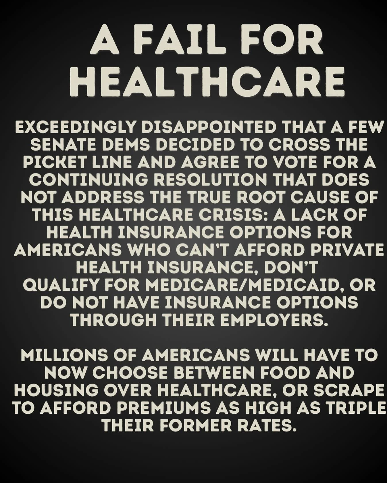 I know so many senate dems who fought hard, and we all appreciate you.