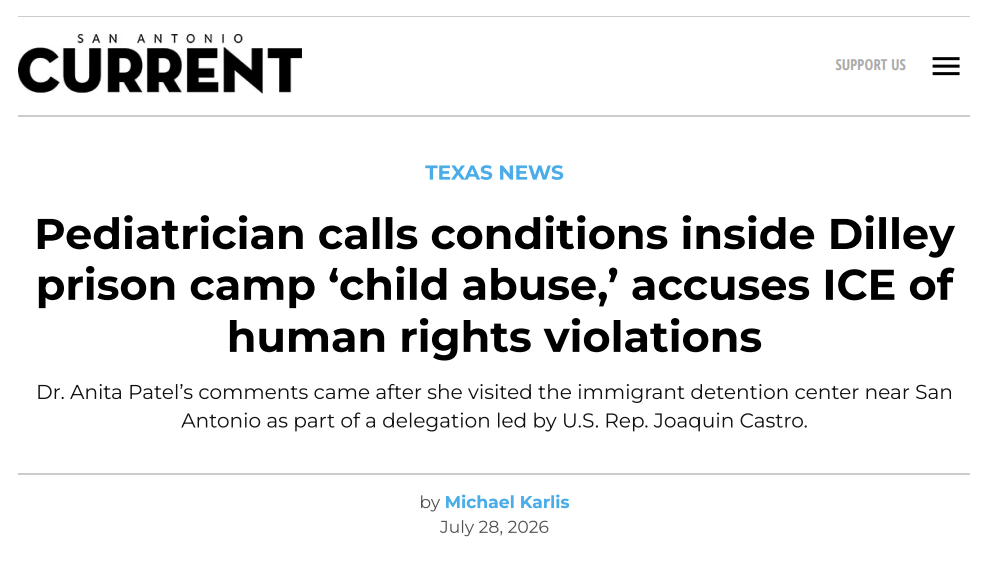 Pediatrician calls conditions inside Dilley prison camp ‘child abuse,’ accuses ICE of human rights violations