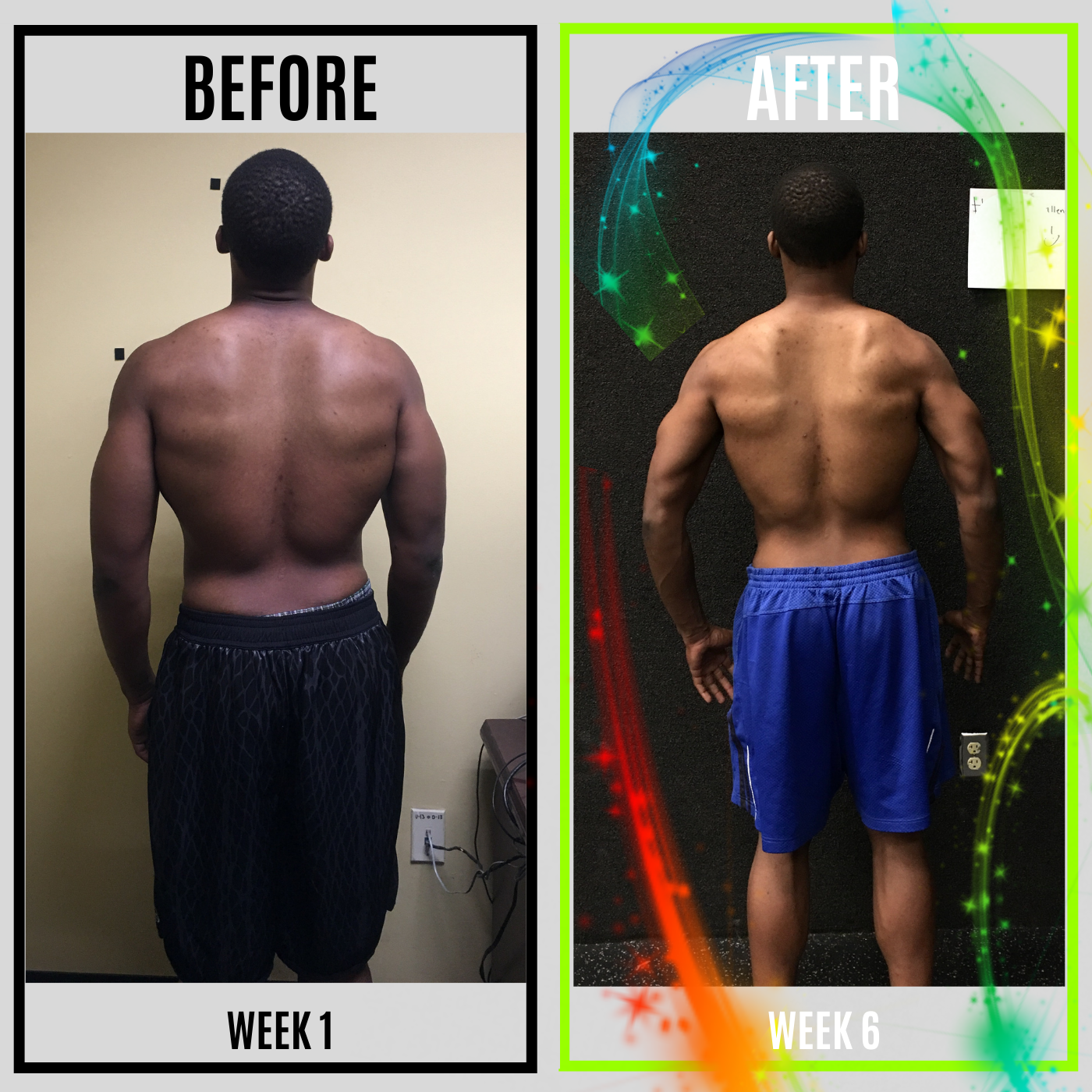 back image before and after result