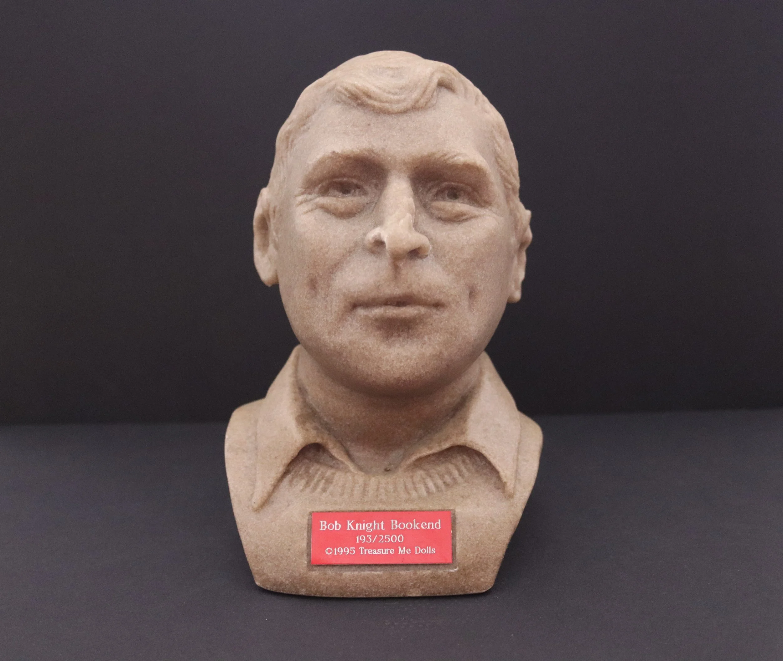 IU Indiana University Hoosiers Basketball Memorabilia: Bob Knight 1995 Treasure Me Dolls Limited Edition Bust/Bookend