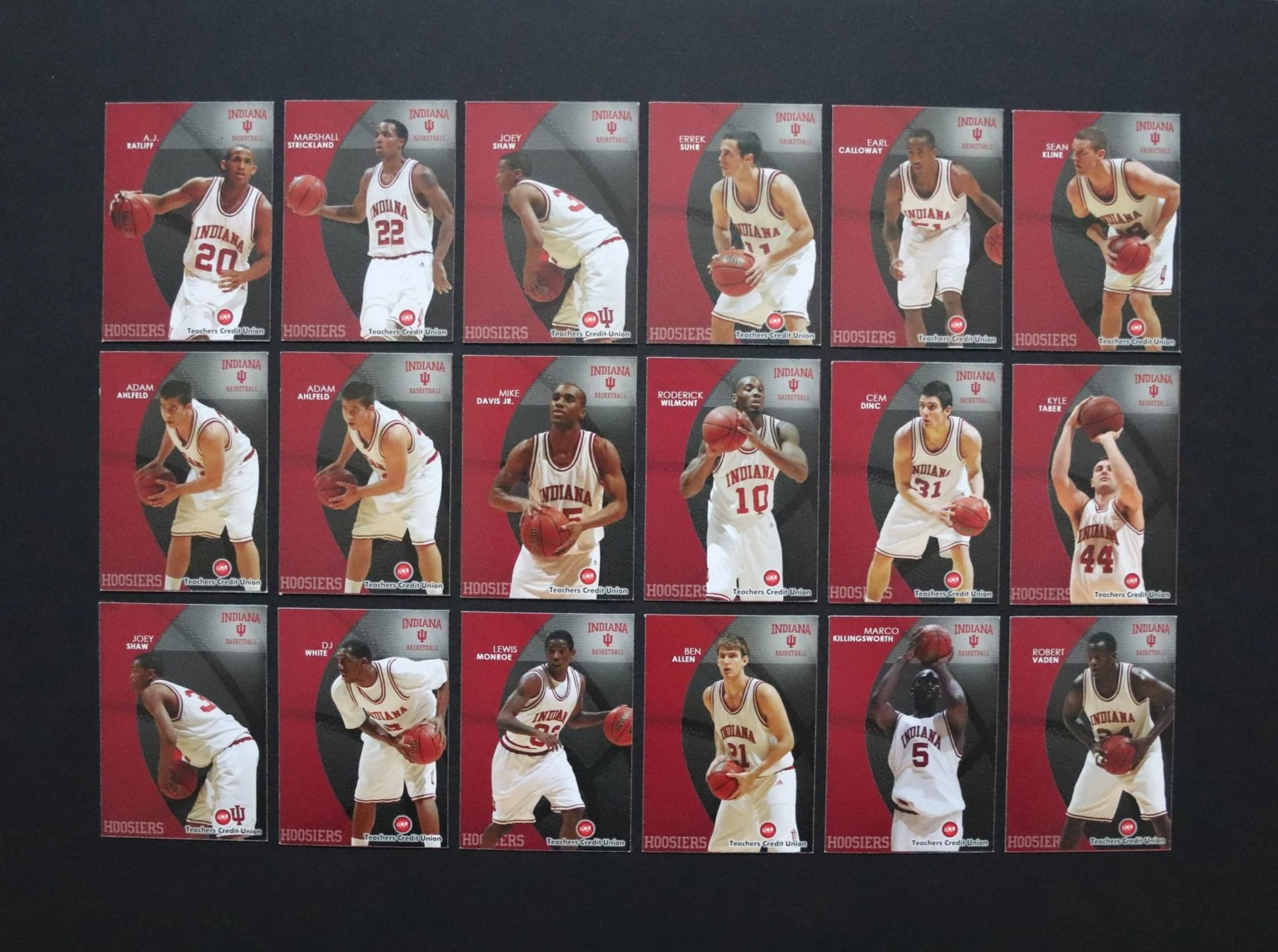 2005-06 IU Indiana Hoosiers Basketball Team Trading Card Set