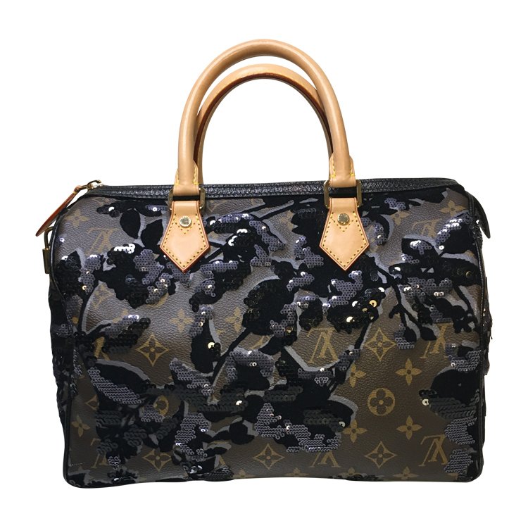 Louis Vuitton 'Fleur de Jais' Sequin Monogram Speedy 30 Bag — Juanita World