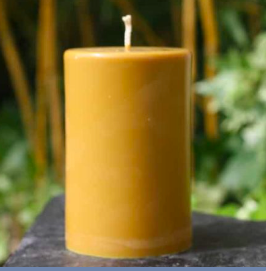 Bougie Pilier Artisanale 550g : Coloris Terracotta (diamètre 8 cm x haut.13 cm)