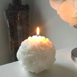 Bougie Artisanale en forme de fleur 316 gr : Coloris Blanc