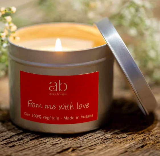 Bougie Artisanale Parfumée "From me with Love" - fragrance Coquelicot