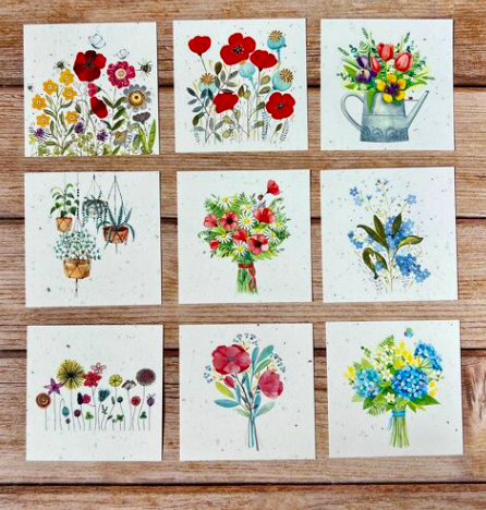 Carte carrée "Fleurs"