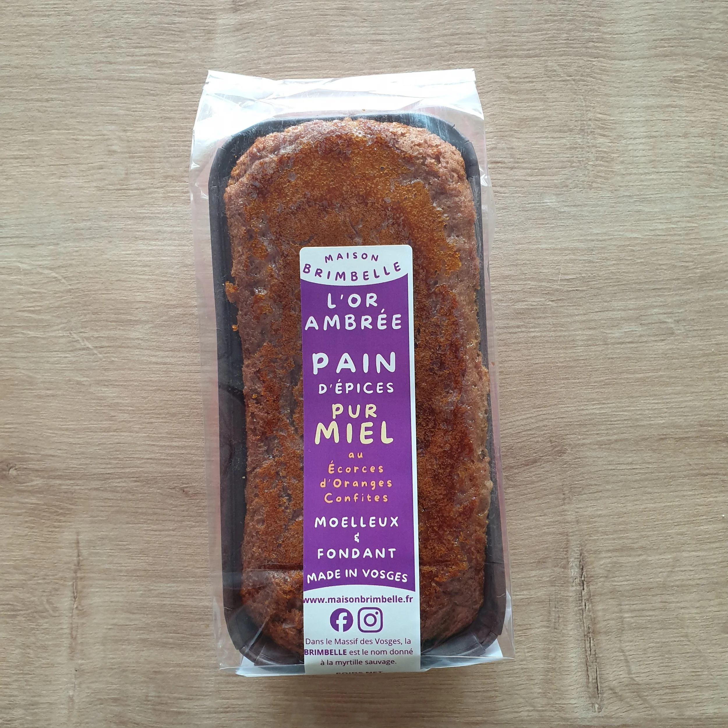 Pain d'Épices "Pur miel aux Écorces d'Orange" 250 gr