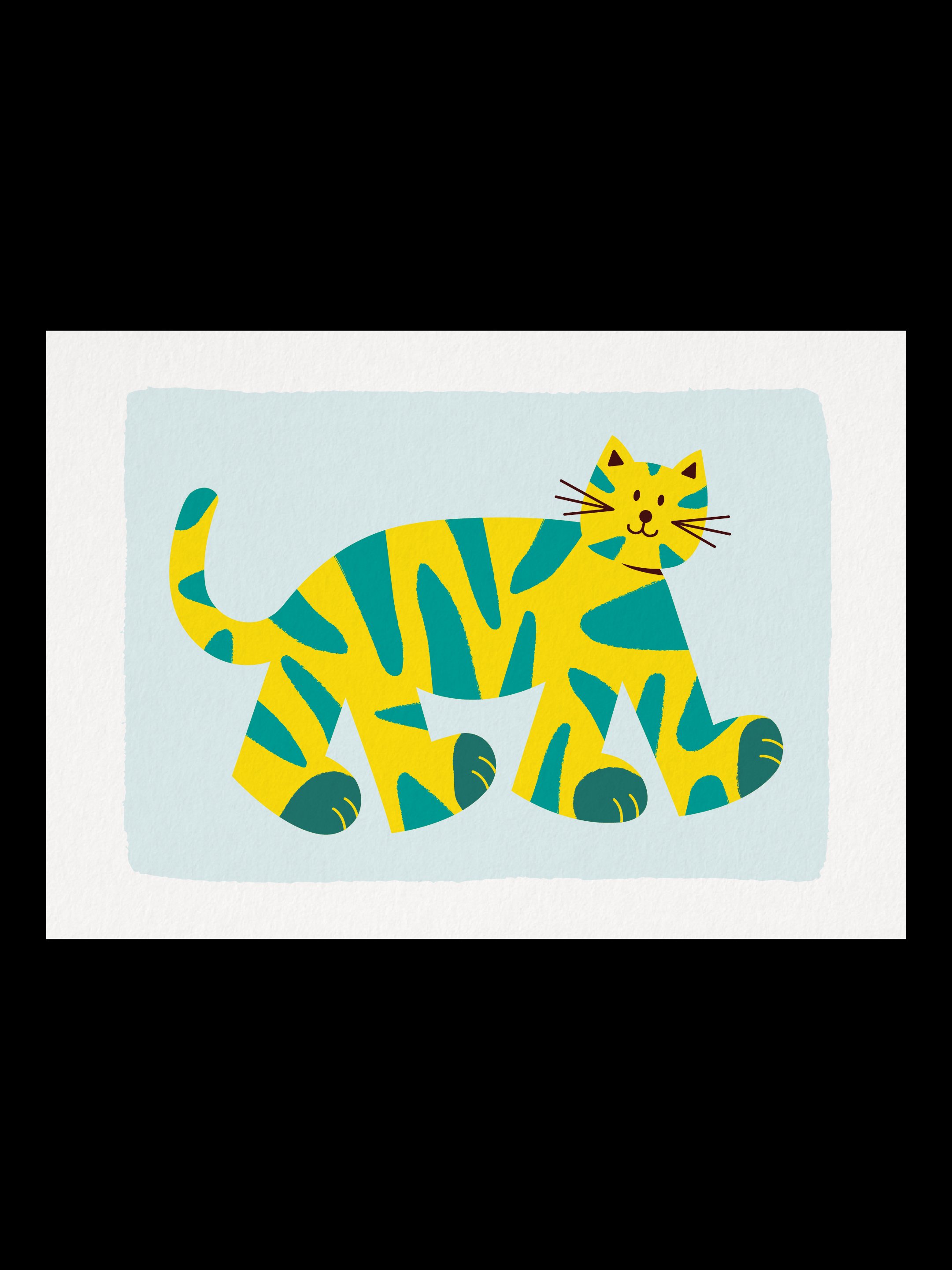 Chat jaune – Illustration A5