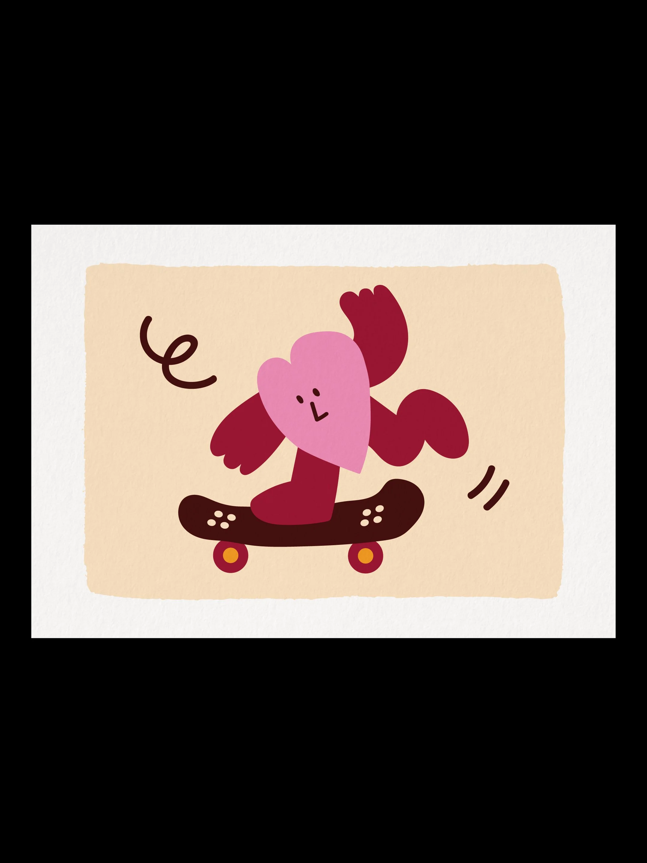 Coeur skateur – Illustration A5