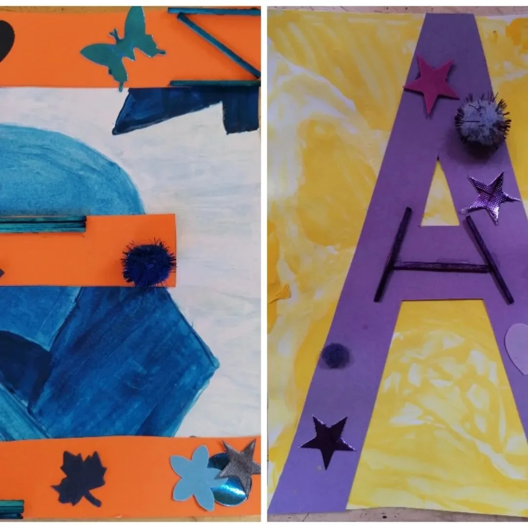 An example of really great Lettering, using complimentary opposites. Well done to the Merlin class!

#kidsartclasses #kerryarts #kerry #kerrycountyarts #traleearts #tralee #artclasses #artclassesforkids #graphicdesign #lettering #colour