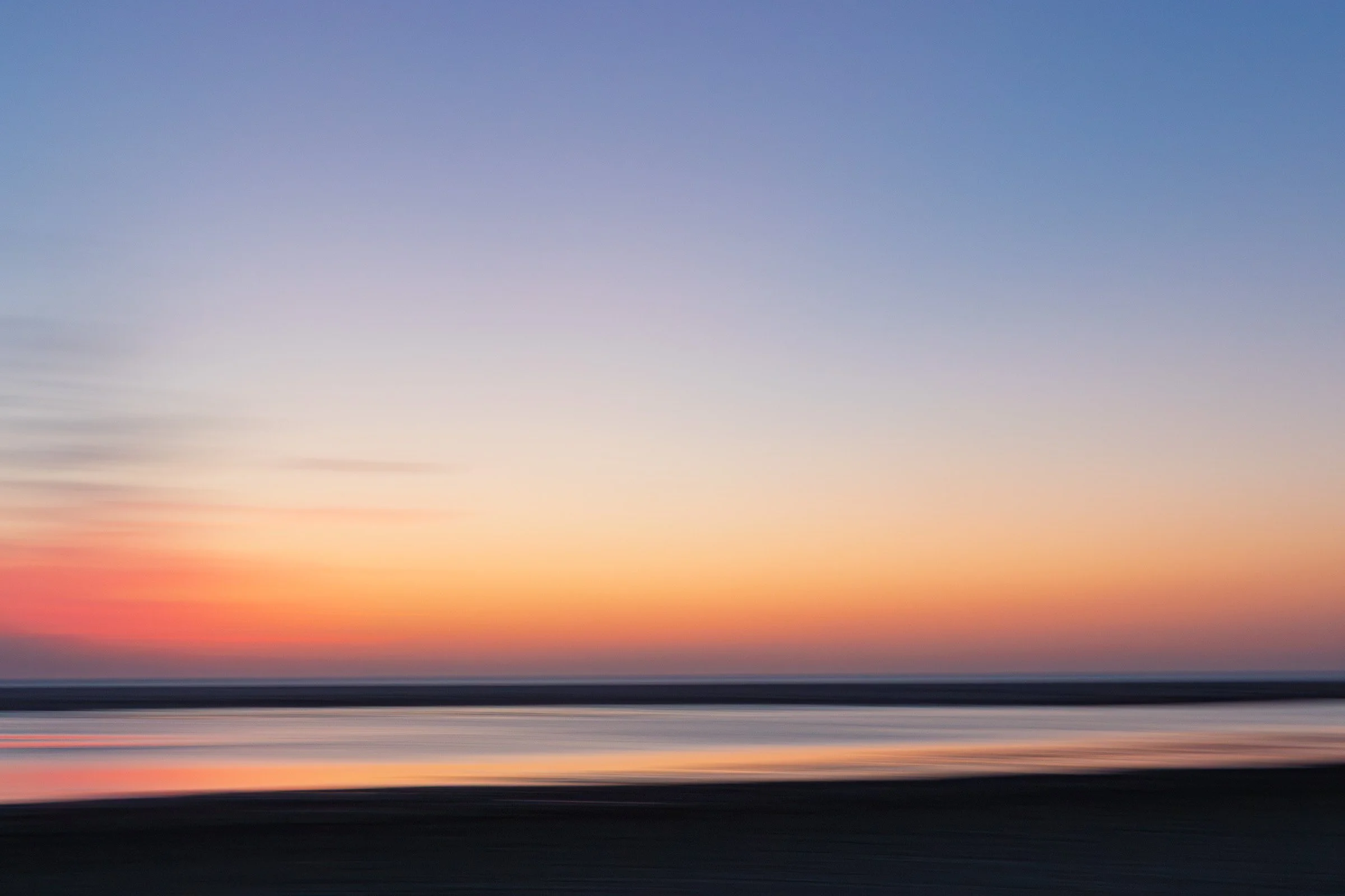 Sonnenuntergang am Strand von Langeoog.
