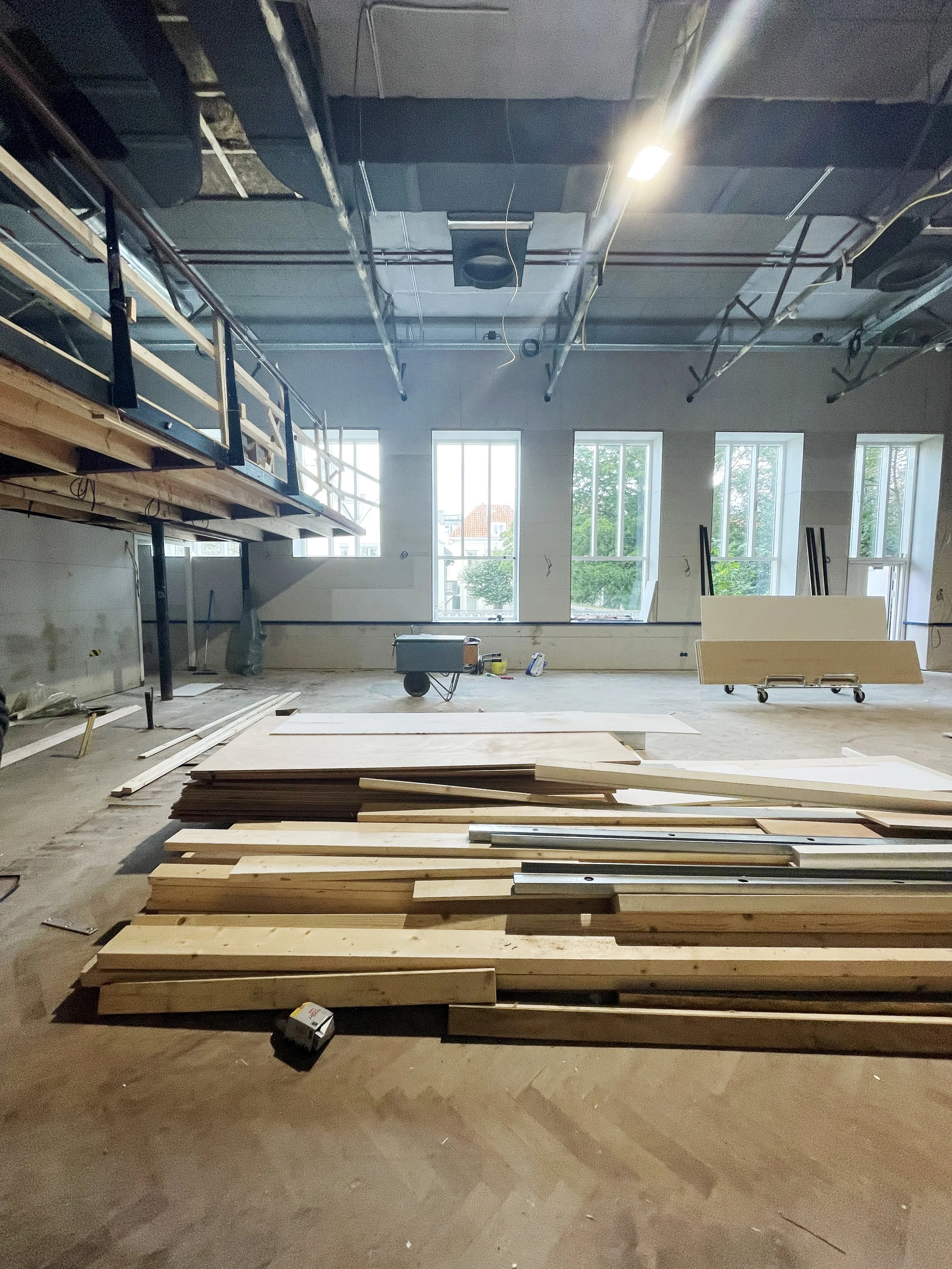 tijdens de bouw