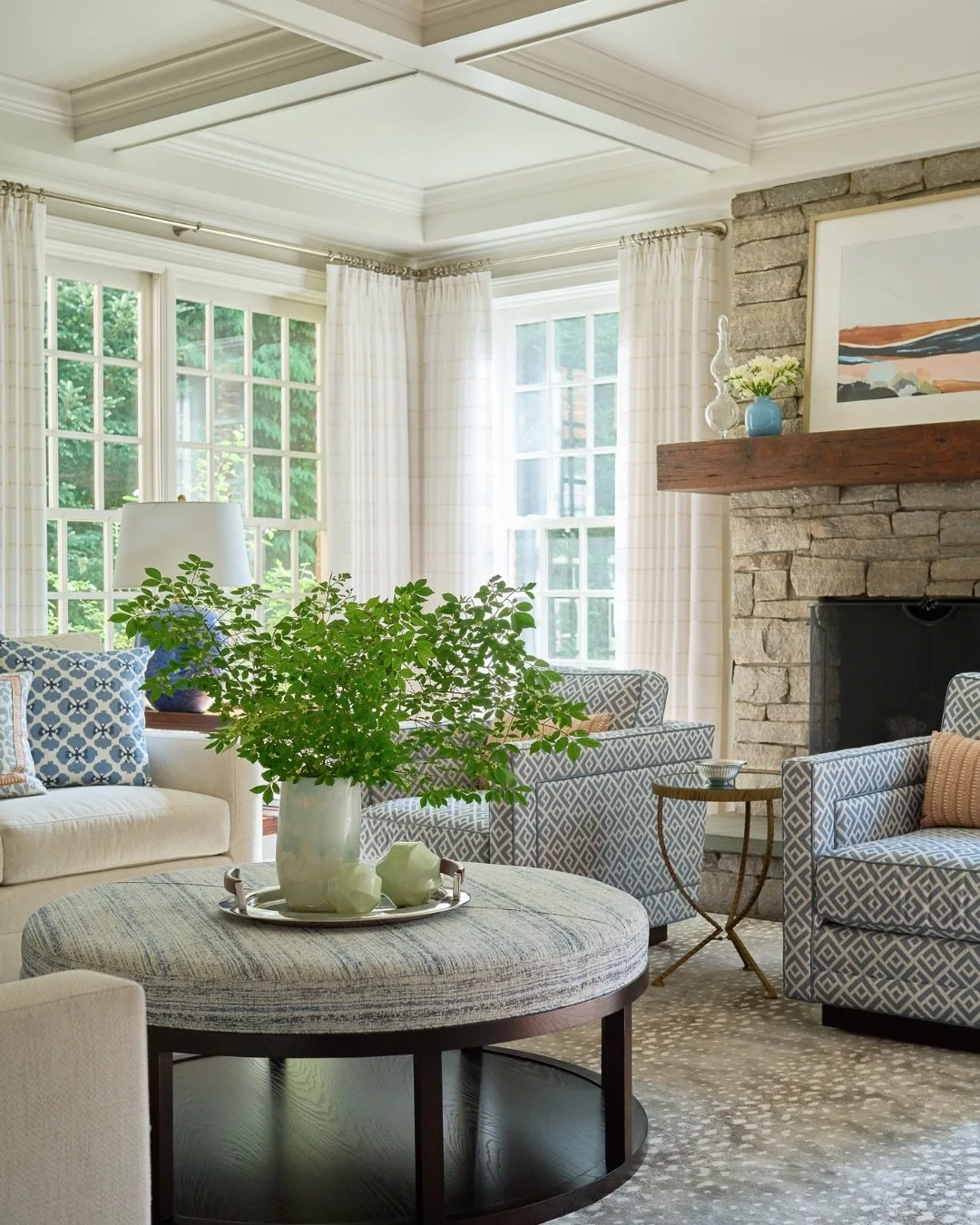 A classic colonial reimagined with a quiet modern sensibility, where heritage architecture meets the way we actually live today.

This family room off the kitchen was designed as an emotional anchor in the home: a place for coming together, slowing d