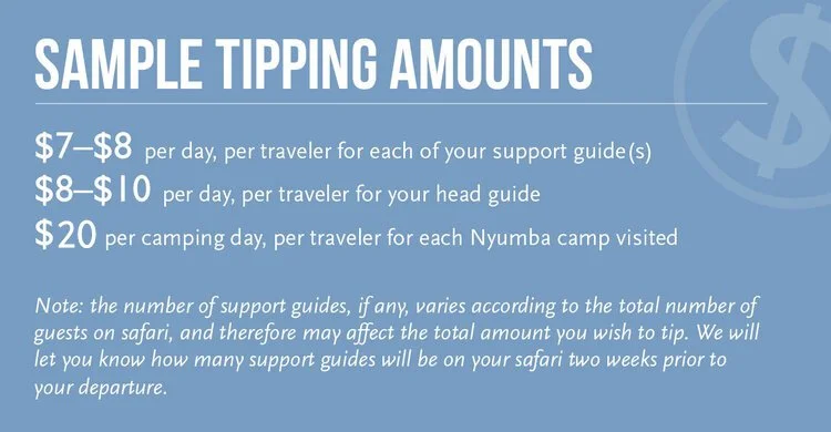 Tipping Guidelines — Prepare for your Safari!