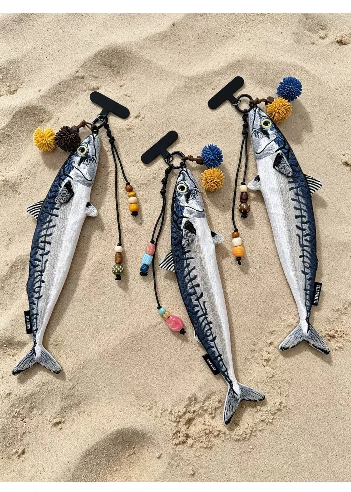 Embroidered Mackerel - Bag Charm
