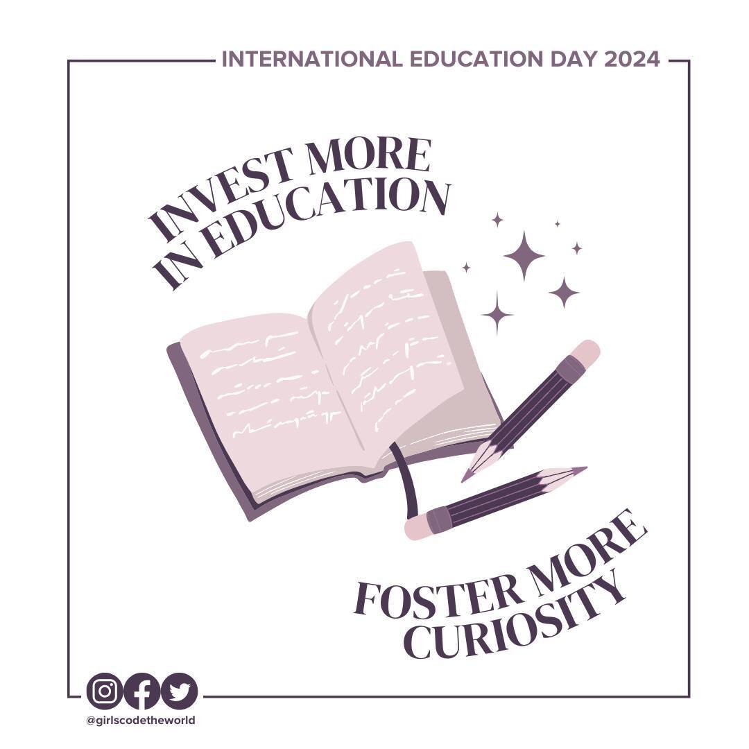 📚 Empowering Minds on International Education Day! 🌏

While education opens doors to countless opportunities, it's disheartening to know that approximately 129 million girls worldwide are denied this fundamental right. Stigma and financial hardship