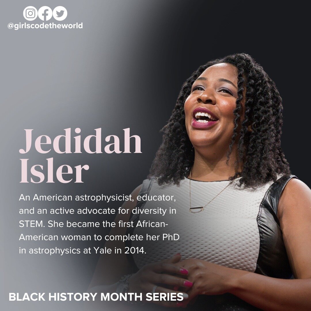 Black History Month Feature: Jedidah Isler

Jedidah Isler, our first Black History Month Feature, is devoted to researching blazars--massive black holes centered at galaxies--and their energy transmissions. Beyond her outstanding research, Jedidah de