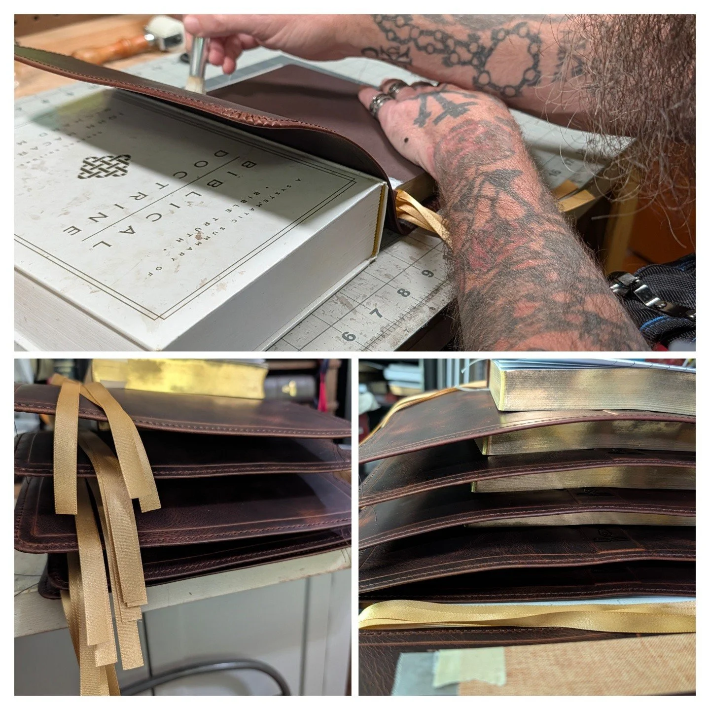 Lots of Walnut with honey gold ribbons today! 
What's your favorite ribbon color that we use? All of our ribbons are double satin, made by Berisford and imported from England.