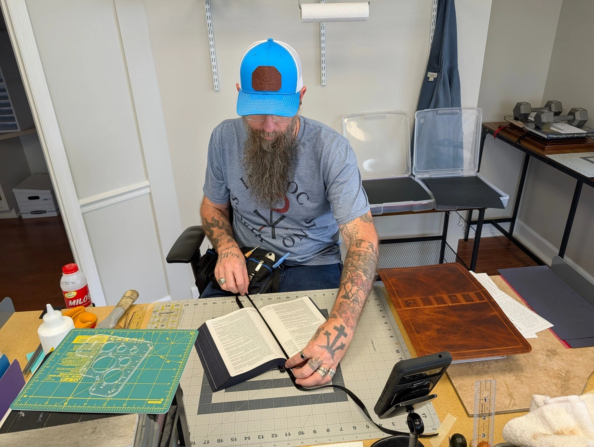 🎉 First day working in the new shop! 

🗓️ We'll have a drop of ready made bibles on Thursday morning (May 7) at 9am central!