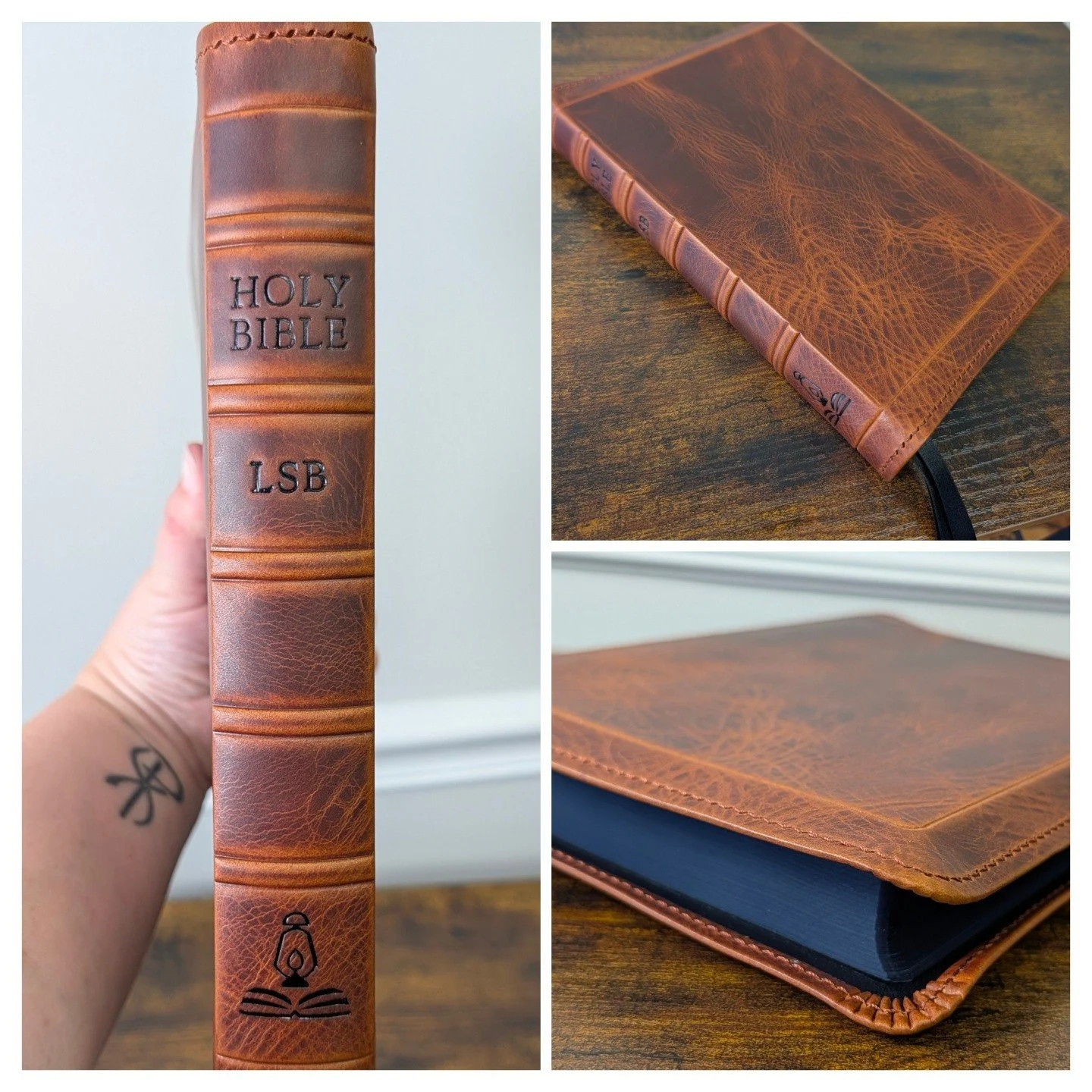 Cognac and Black LSB Handy size ICR with basic stamping, available now on our website! ("Wes Huff" edition without the Five Solas stamping). We also have a couple left with the Five Solas!