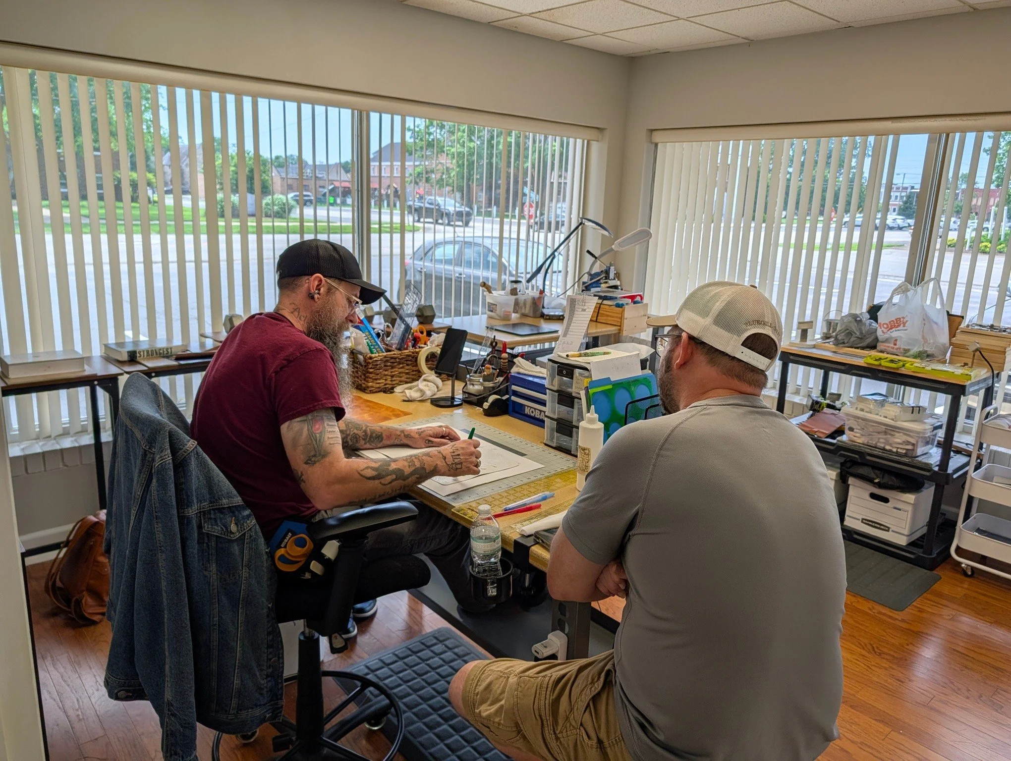 🌟Post Tenebras Lux is growing! Ella is working on the Isaiah line, and Samuel is learning how to rebind the traditional style.

🌟We currently have a couple each of Isaiah lines and traditional lines available in the store, ready to ship. 

🌟We'll 