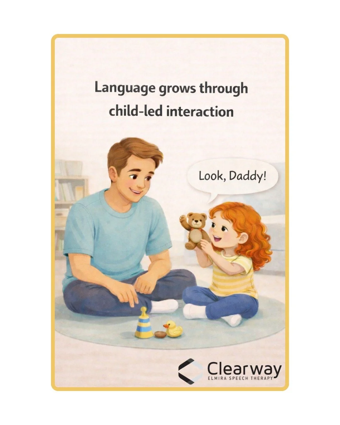 Child-led interaction is when you follow your child&rsquo;s focus instead of directing the play. 

This often looks like pausing, noticing what the child is interested in, and joining in (rather than telling them what to do or say). 

In this moment,