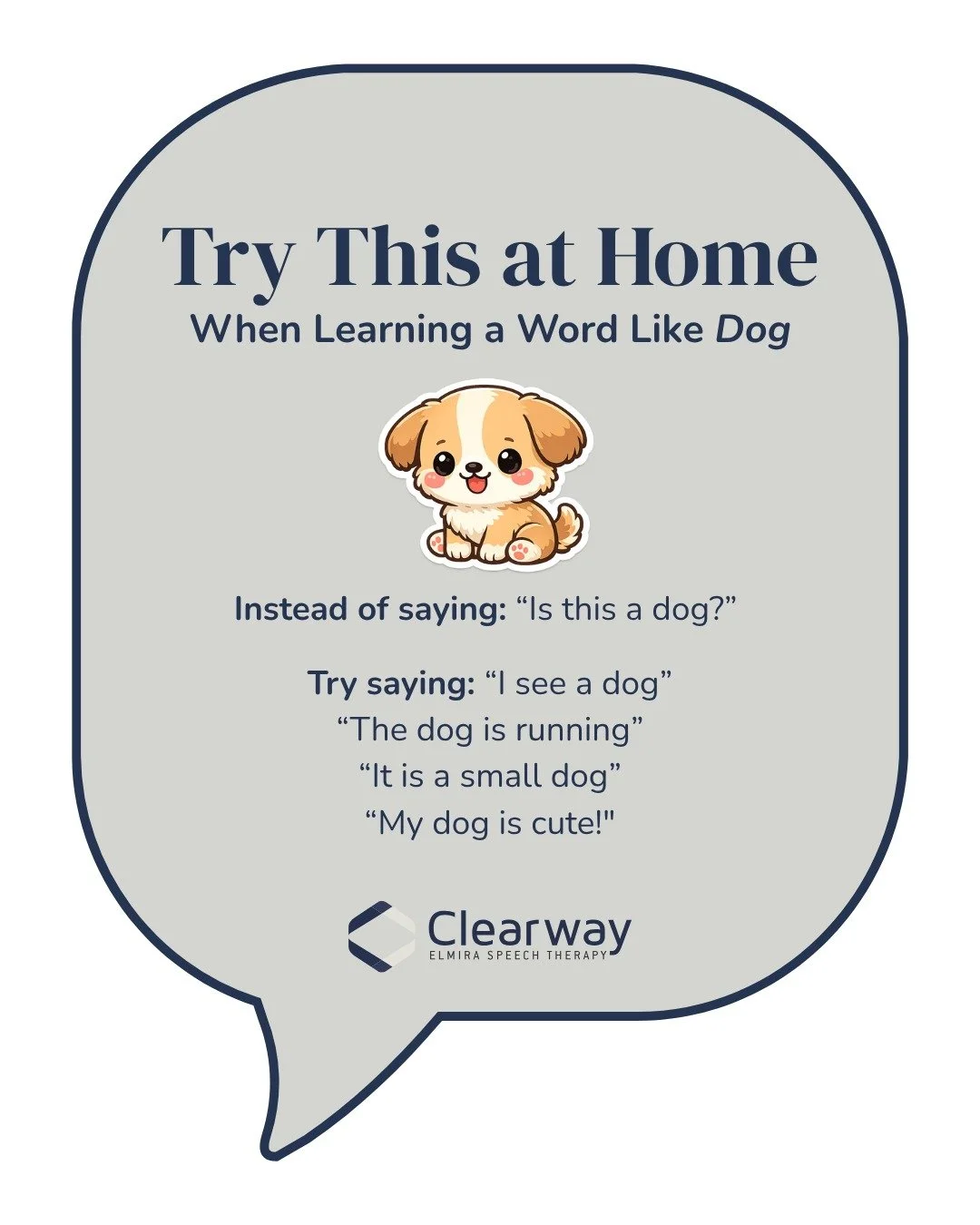 Instead of asking 'yes' or 'no' questions, try this strategy! 

Clearway Speech. Confident Futures.
🌐 www.clearwayspeech.com
✉️ rachelmckee@clearwayspeech.com
📞 519-588-0952

#TheSpeechPlace #ClearwaySpeech #ClearwayKids #ElmiraSpeechTherapy #Stick