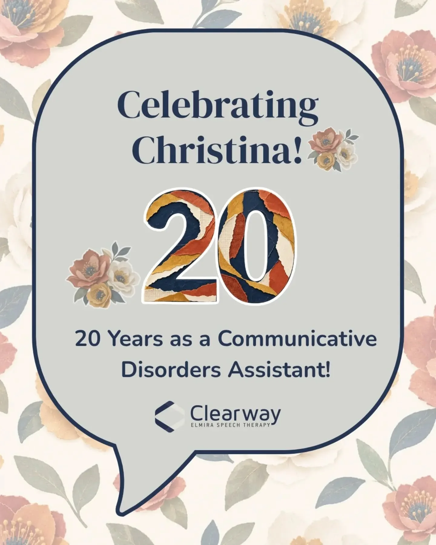We&rsquo;re celebrating Christina Steer and an incredible milestone: 20 years as a Communicative Disorders Assistant! 🎉 2006-2026

Throughout her career, Christina has supported people in working toward their communication goals. We&rsquo;re gratefu