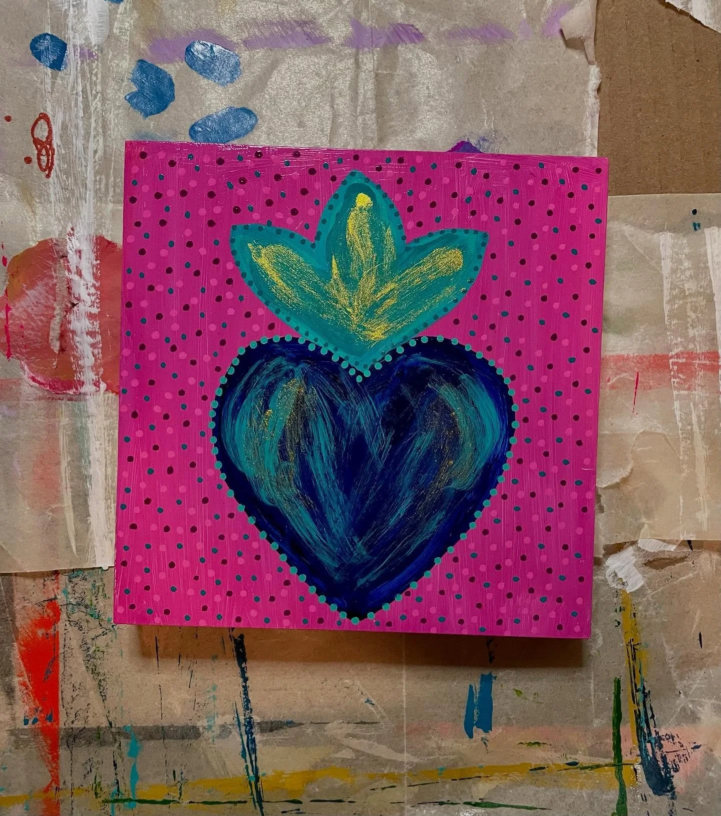 Obsessed with painting sacred hearts!! Hope your weekend is filled with love and joy!