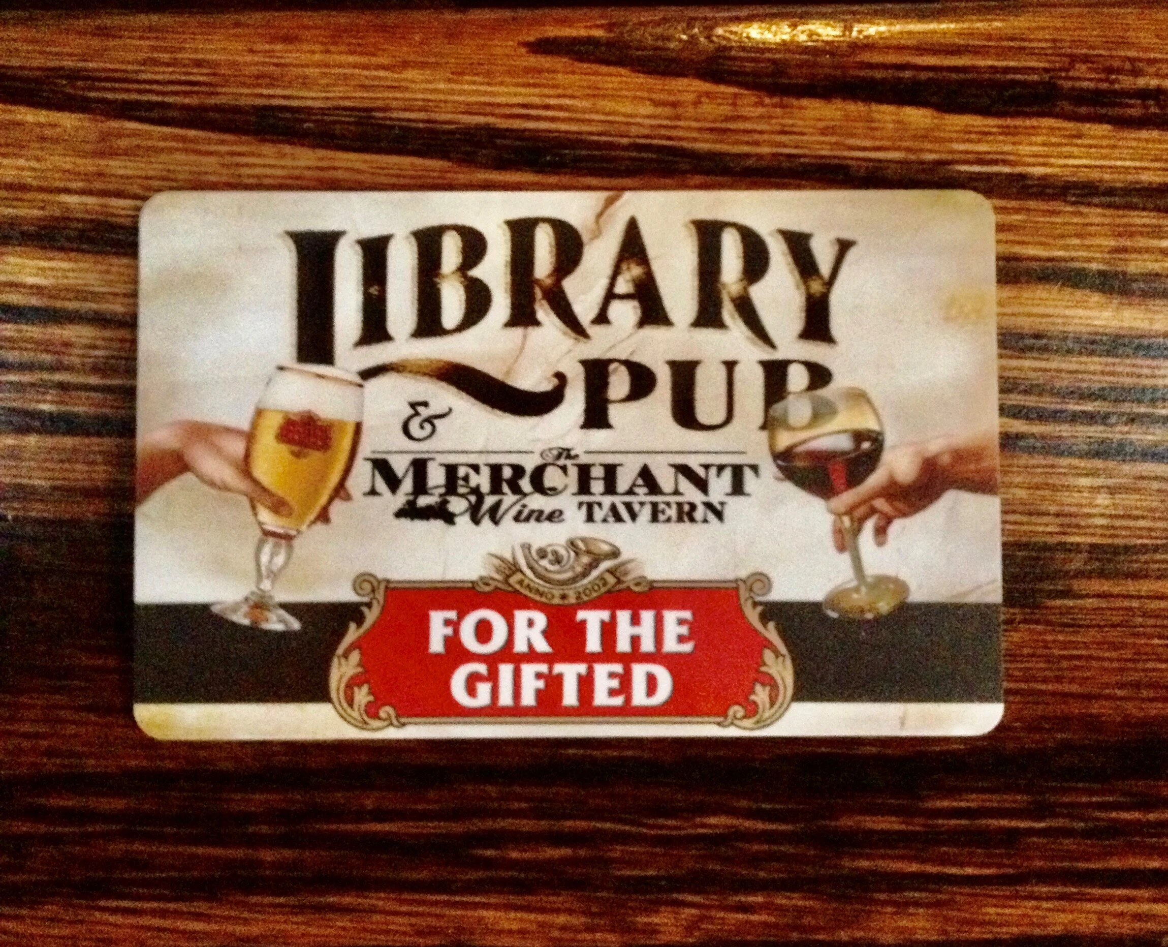 Library pub gift card