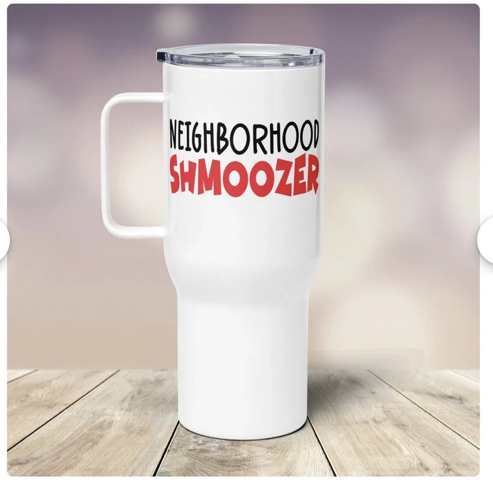 Neighborhood Yenta On-The-Go 25oz. Travel Mug with Handle  Cerphe's Indie  Record Store