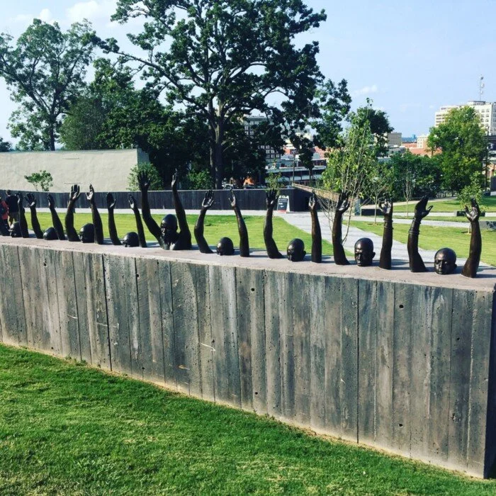 “Rise Up” sculpture by Hank Willis Thomas at the National Memorial for Peace &amp; Justice