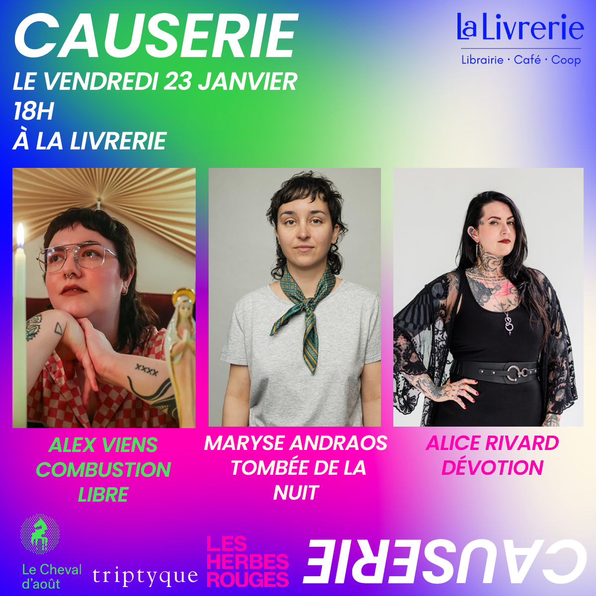 CAUSERIE - ALEX VIENS, MARYSE ANDRAOS ET ALICE RIVARD