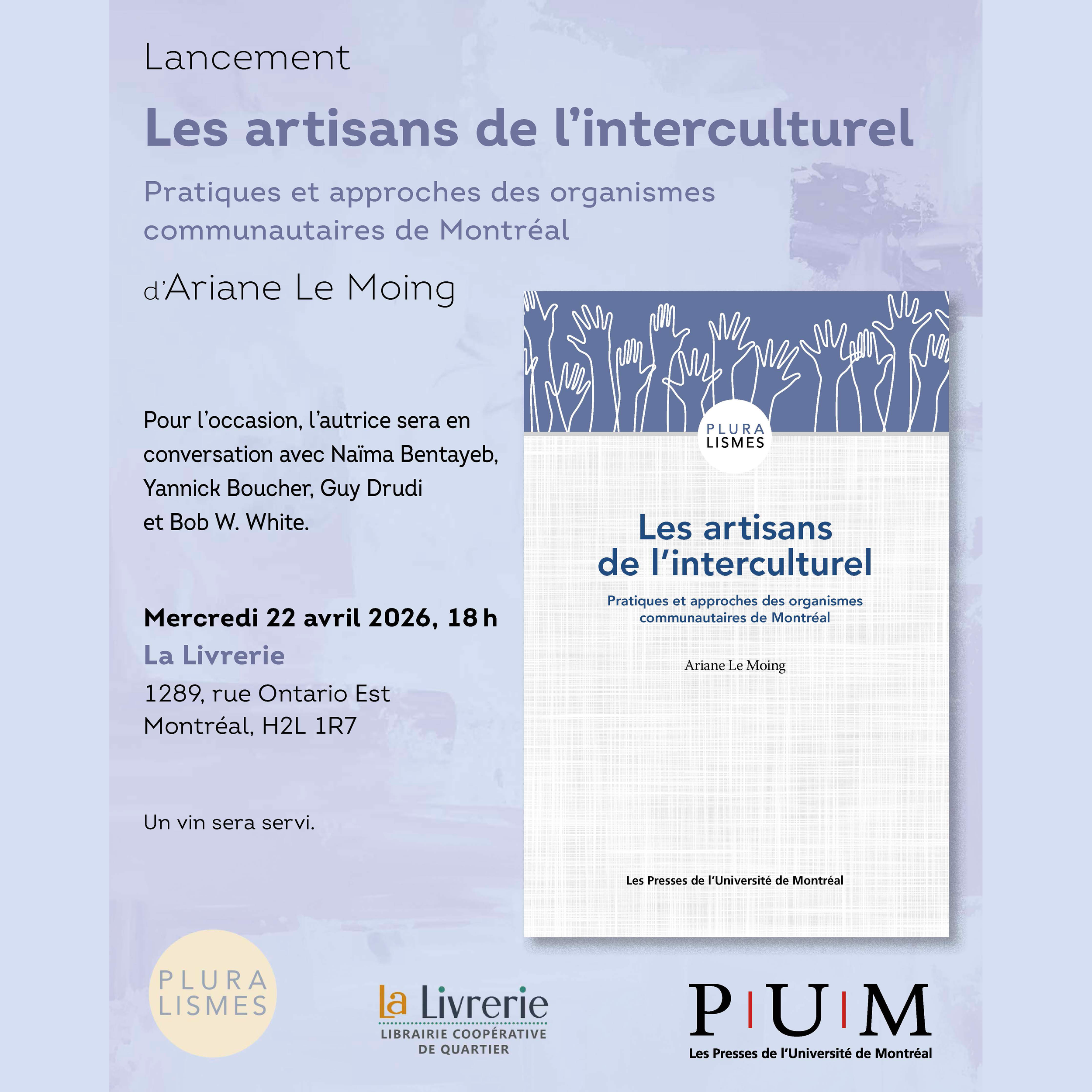 LANCEMENT &amp; causerie - Les artisans de l'interculturel