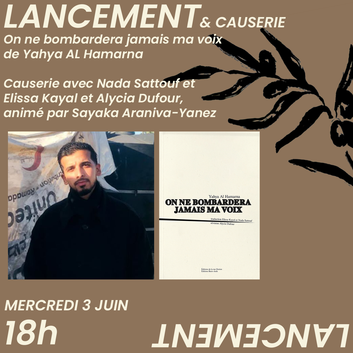 Lancement et causerie - On ne bombardera jamais ma voix