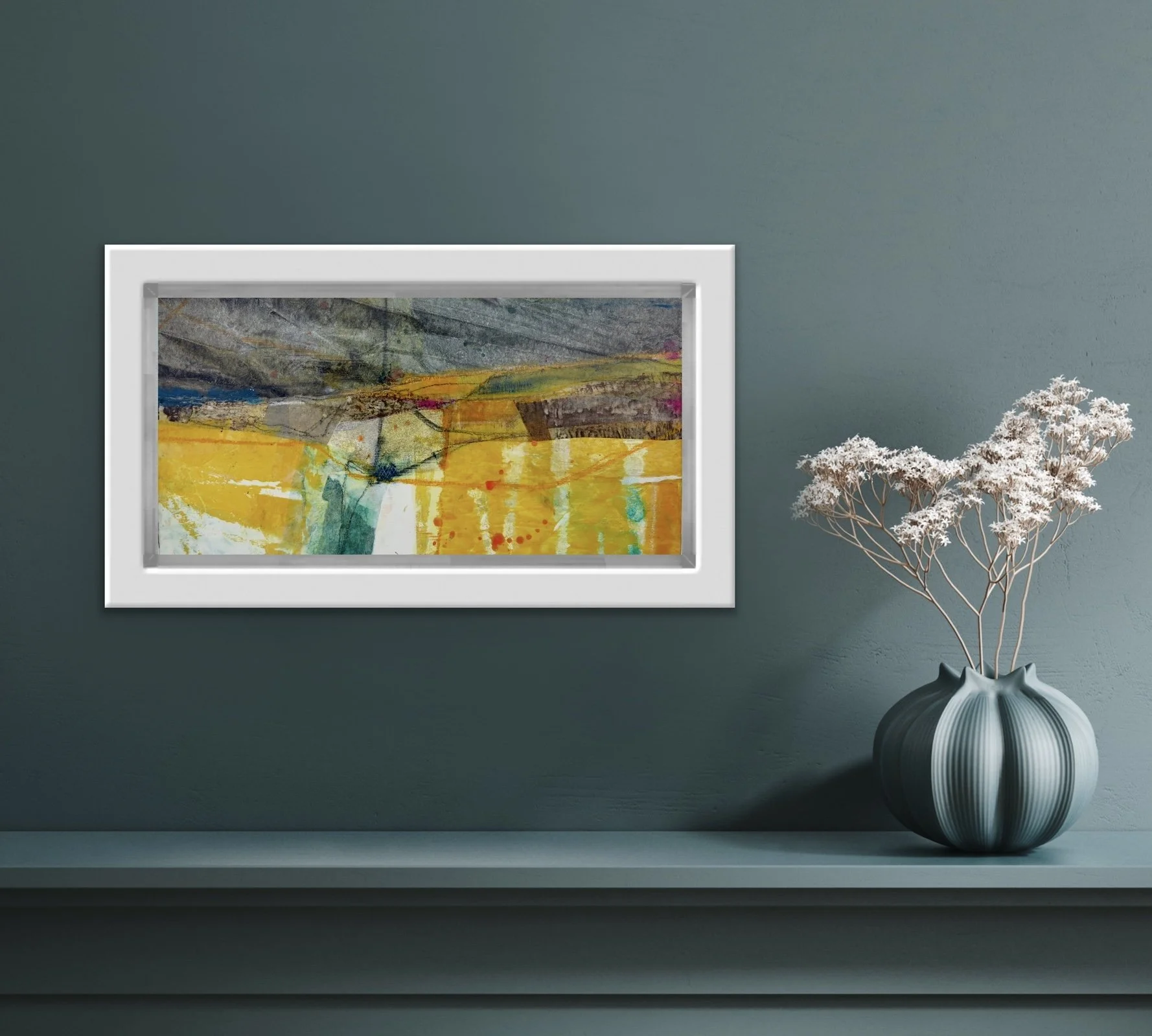 Annie Green, Dark skies over the fields in situ 2.jpg