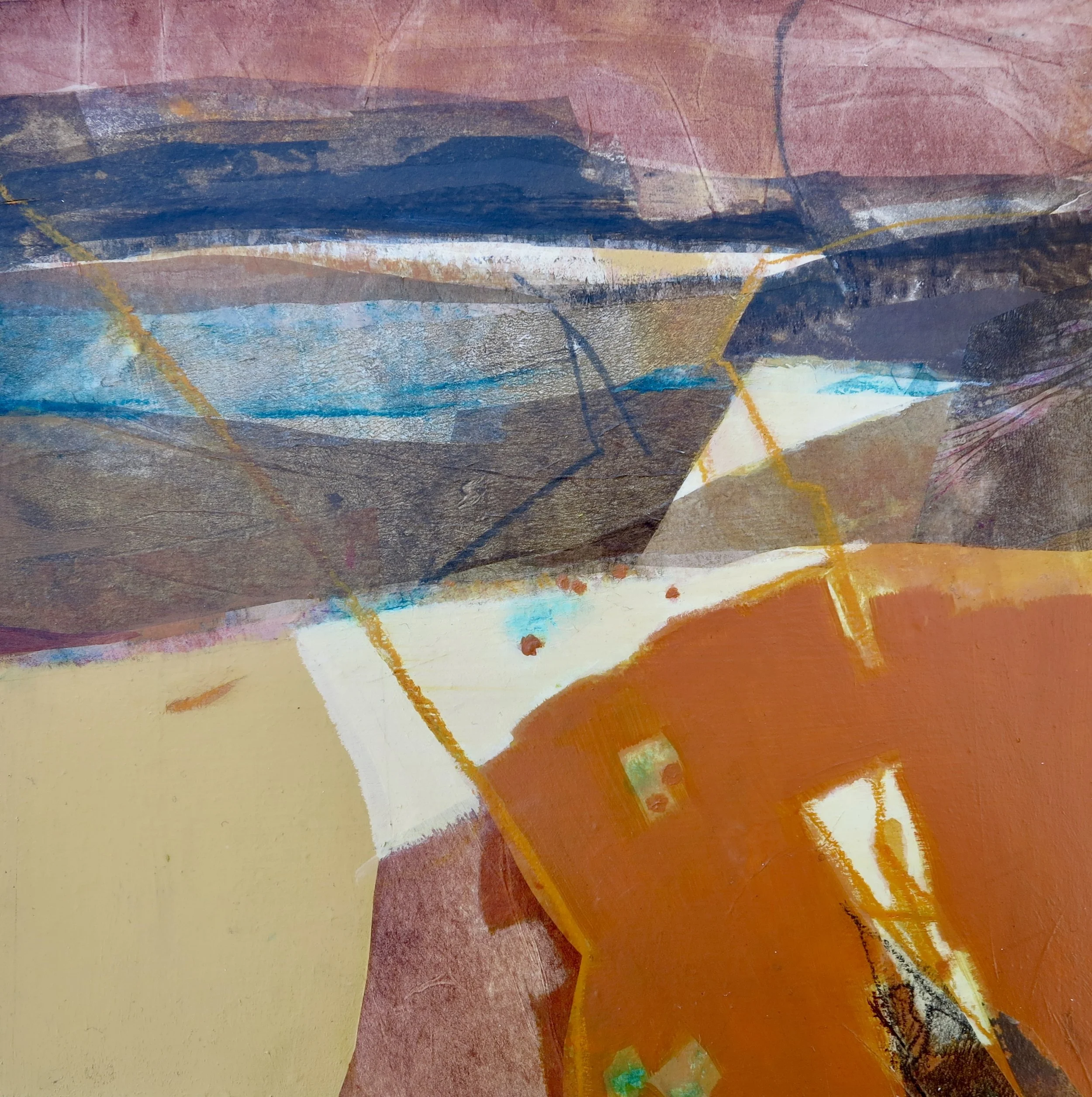 Annie Green, Harvest days,m30x30cm, mixed media on wood, £400.jpg