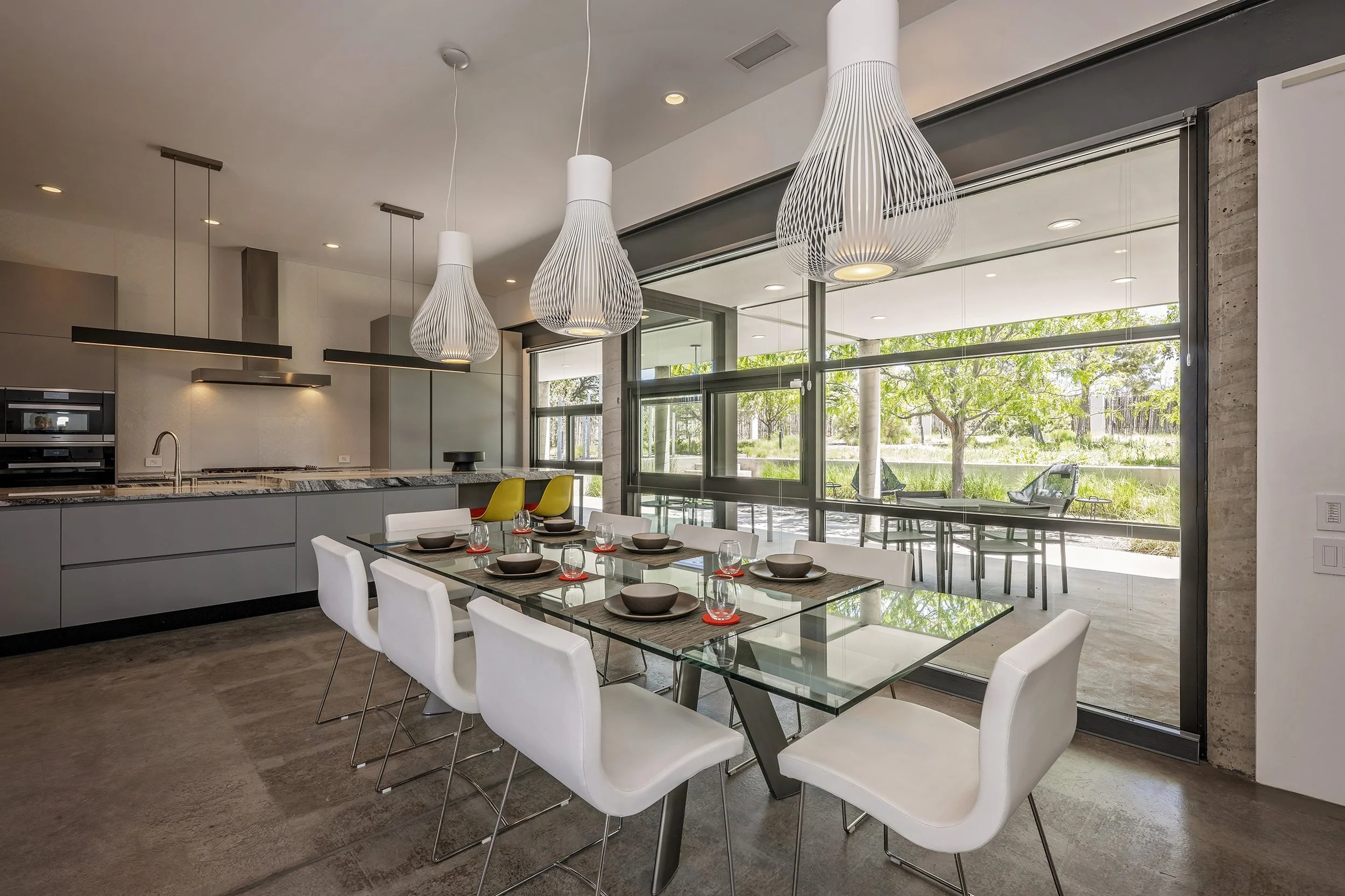Dining room of contemporary house in Santa Fe